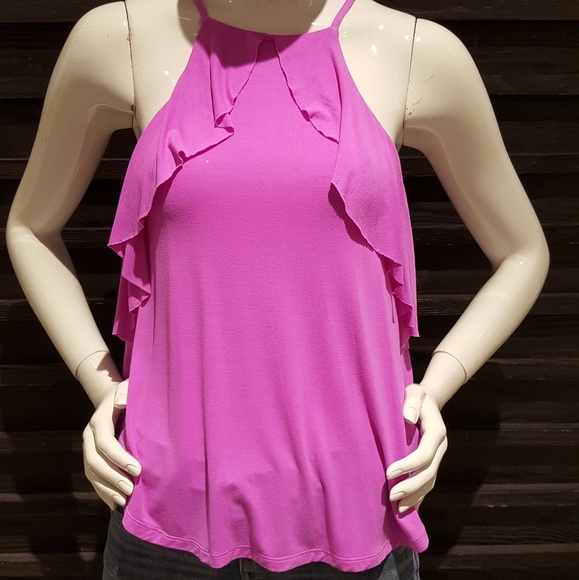 EXPRESS Orchid Ruffle Tank - Picture 2 of 2